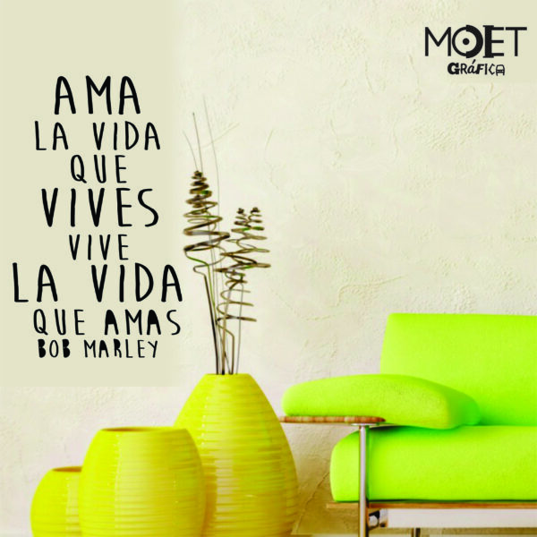 Frase "AMA LA VIDA QUE VIVES"