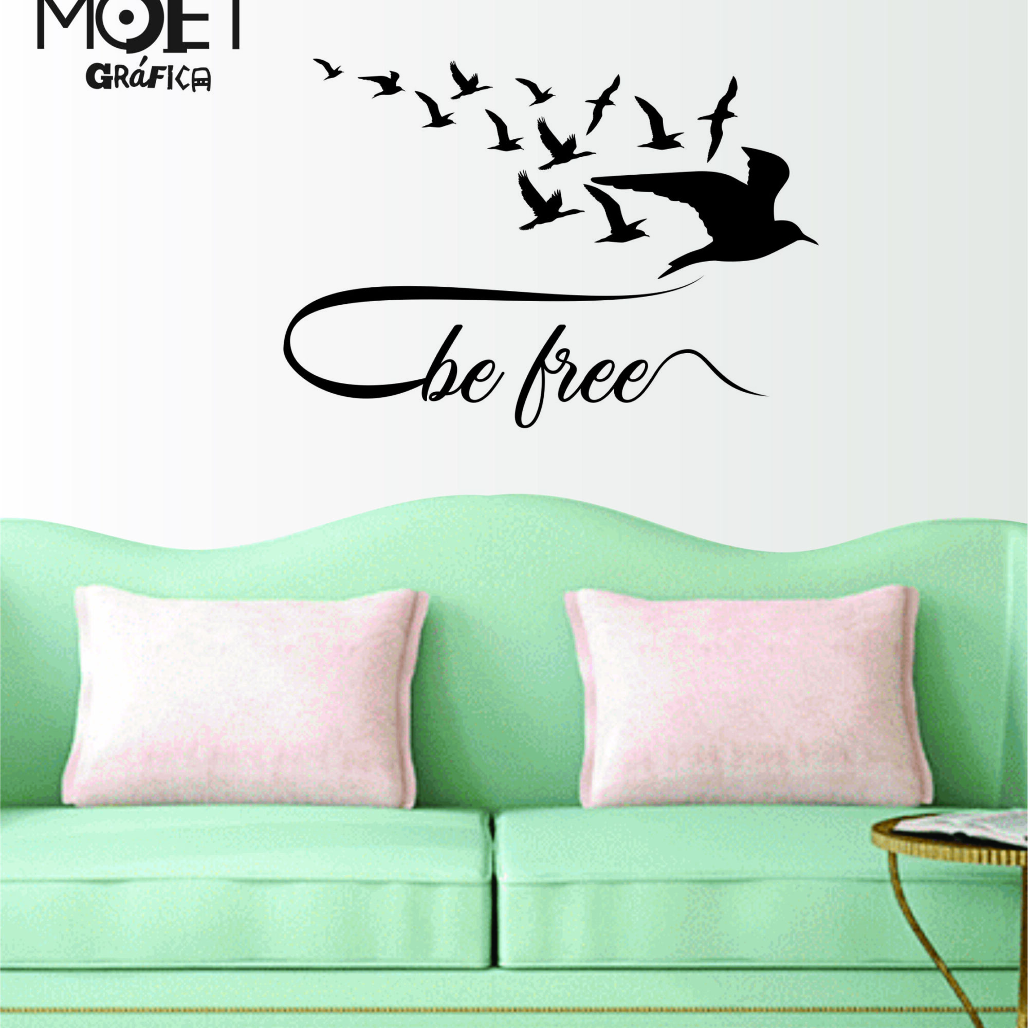 Frase "BE FREE"